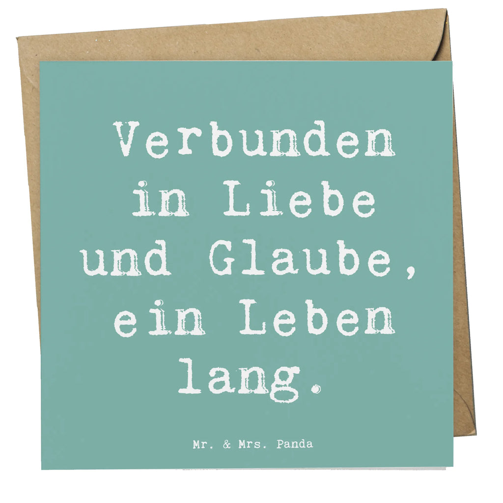 Deluxe Card Saying Verbunden in Liebe und Glaube, ein Leben lang. Karte, Grußkarte, Klappkarte, Einladungskarte, Glückwunschkarte, Hochzeitskarte, Geburtstagskarte, Hochwertige Grußkarte, Hochwertige Klappkarte, Hochzeit, Hochzeitsgeschenk, Ehe, Hochzeitsfeier, Trauung, Trauungsgeschenk, Verlobungsfeier, Verlobungsgeschenk, Hochzeitsgeschenkideen, Hochzeitsgeschenke für Brautpaar