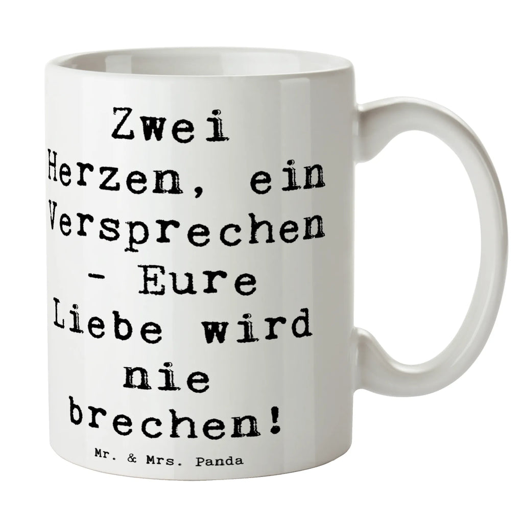 Mug Saying Zwei Herzen, ein Versprechen - Eure Liebe wird nie brechen! Tasse, Porzellantasse, Bürotasse, Kaffeetasse, Geschenktasse, Teetasse, Tasse mit Motiven, Keramiktasse, Tasse mit Zitaten, Hochzeit, Hochzeitsgeschenk, Ehe, Hochzeitsfeier, Trauung, Trauungsgeschenk, Hochzeitskarte, Verlobungsfeier, Verlobungsgeschenk, Hochzeitsgeschenkideen, Hochzeitsgeschenke für Brautpaar