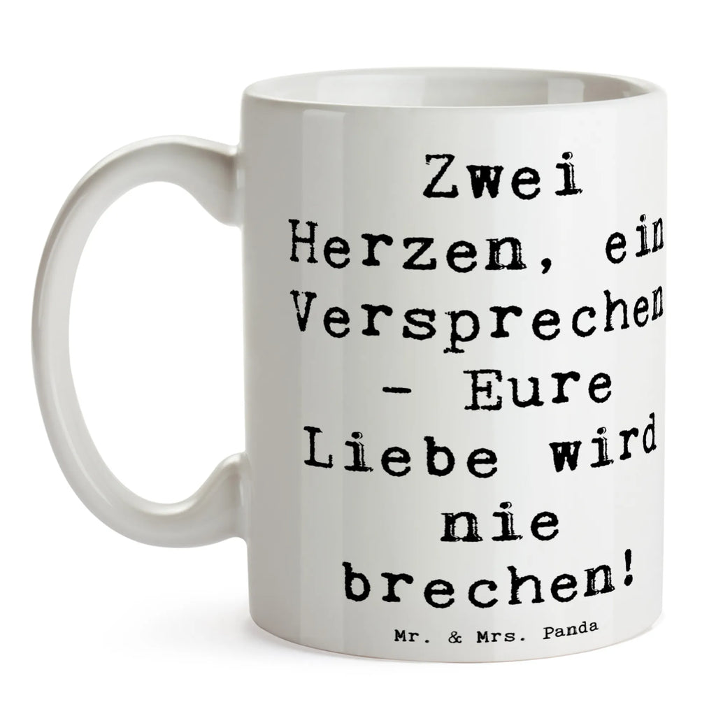 Mug Saying Zwei Herzen, ein Versprechen - Eure Liebe wird nie brechen! Tasse, Porzellantasse, Bürotasse, Kaffeetasse, Geschenktasse, Teetasse, Tasse mit Motiven, Keramiktasse, Tasse mit Zitaten, Hochzeit, Hochzeitsgeschenk, Ehe, Hochzeitsfeier, Trauung, Trauungsgeschenk, Hochzeitskarte, Verlobungsfeier, Verlobungsgeschenk, Hochzeitsgeschenkideen, Hochzeitsgeschenke für Brautpaar