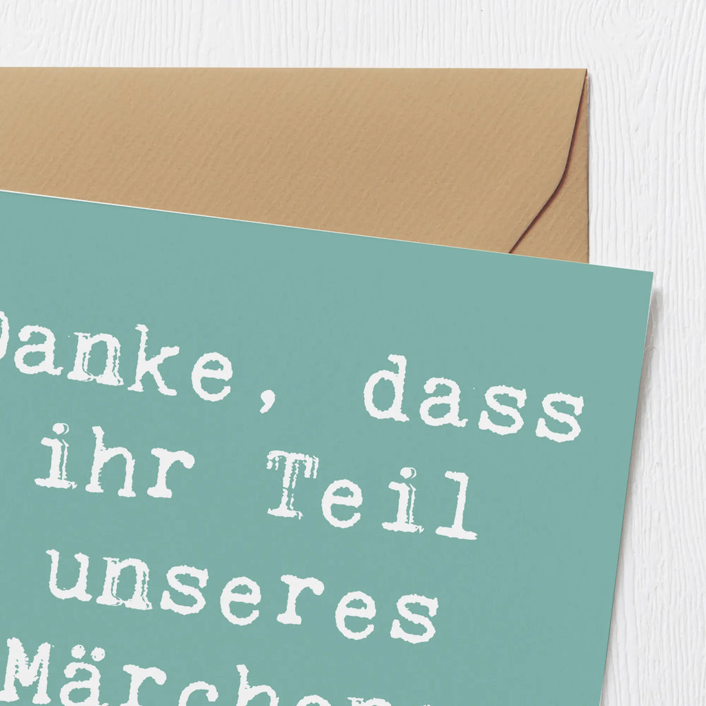 Deluxe Card Saying Danke, dass ihr Teil unseres Märchens seid! Karte, Hochwertige Klappkarte, Hochzeitskarte, Einladungskarte, Geburtstagskarte, Klappkarte, Glückwunschkarte, Grußkarte, Hochwertige Grußkarte, Hochzeit, Hochzeitsgeschenk, Ehe, Hochzeitsfeier, Trauung, Trauungsgeschenk, Verlobungsfeier, Verlobungsgeschenk, Hochzeitsgeschenkideen, Hochzeitsgeschenke für Brautpaar