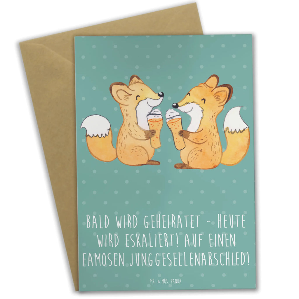 Greetings card Bald wird geheiratet - heute wird eskaliert! Auf einen famosen Junggesellenabschied! Klappkarte, Ansichtskarten, Hochzeitskarte, Glückwunschkarte, Grußkarte, Karte, Einladungskarte, Geburtstagskarte, Hochzeit, Hochzeitsgeschenk, Ehe, Hochzeitsfeier, Trauung, Trauungsgeschenk, Verlobungsfeier, Verlobungsgeschenk, Hochzeitsgeschenkideen, Hochzeitsgeschenke für Brautpaar