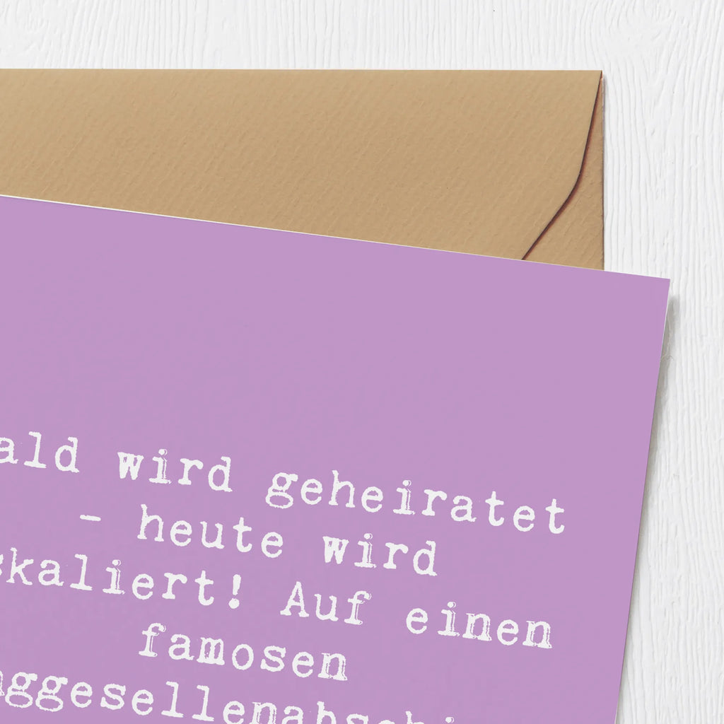 Deluxe Card Saying Bald wird geheiratet - heute wird eskaliert! Auf einen famosen Junggesellenabschied! Karte, Grußkarte, Klappkarte, Einladungskarte, Glückwunschkarte, Hochzeitskarte, Geburtstagskarte, Hochwertige Grußkarte, Hochwertige Klappkarte, Hochzeit, Hochzeitsgeschenk, Ehe, Hochzeitsfeier, Trauung, Trauungsgeschenk, Verlobungsfeier, Verlobungsgeschenk, Hochzeitsgeschenkideen, Hochzeitsgeschenke für Brautpaar