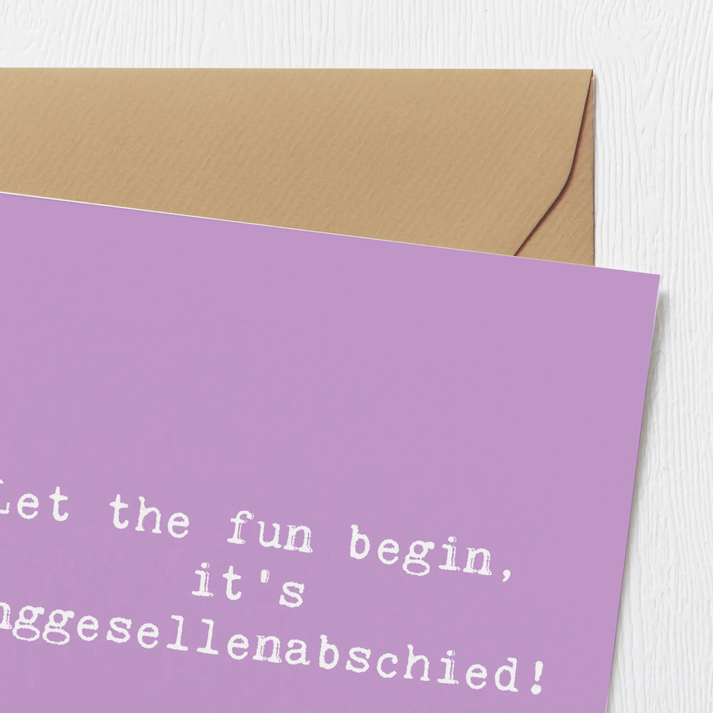 Deluxe Card Saying Let the fun begin, it's Junggesellenabschied! Karte, Grußkarte, Klappkarte, Einladungskarte, Glückwunschkarte, Hochzeitskarte, Geburtstagskarte, Hochwertige Grußkarte, Hochwertige Klappkarte, Hochzeit, Hochzeitsgeschenk, Ehe, Hochzeitsfeier, Trauung, Trauungsgeschenk, Verlobungsfeier, Verlobungsgeschenk, Hochzeitsgeschenkideen, Hochzeitsgeschenke für Brautpaar