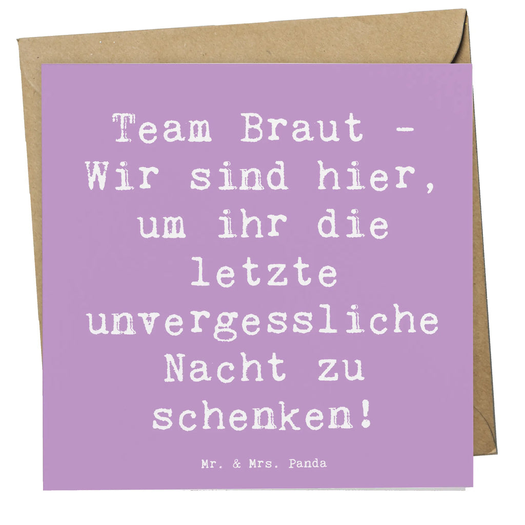 Deluxe Card Saying Team Braut - Wir sind hier, um ihr die letzte unvergessliche Nacht zu schenken! Karte, Klappkarte, Geburtstagskarte, Hochzeitskarte, Grußkarte, Einladungskarte, Hochwertige Klappkarte, Glückwunschkarte, Hochwertige Grußkarte, Hochzeit, Hochzeitsgeschenk, Ehe, Hochzeitsfeier, Trauung, Trauungsgeschenk, Verlobungsfeier, Verlobungsgeschenk, Hochzeitsgeschenkideen, Hochzeitsgeschenke für Brautpaar