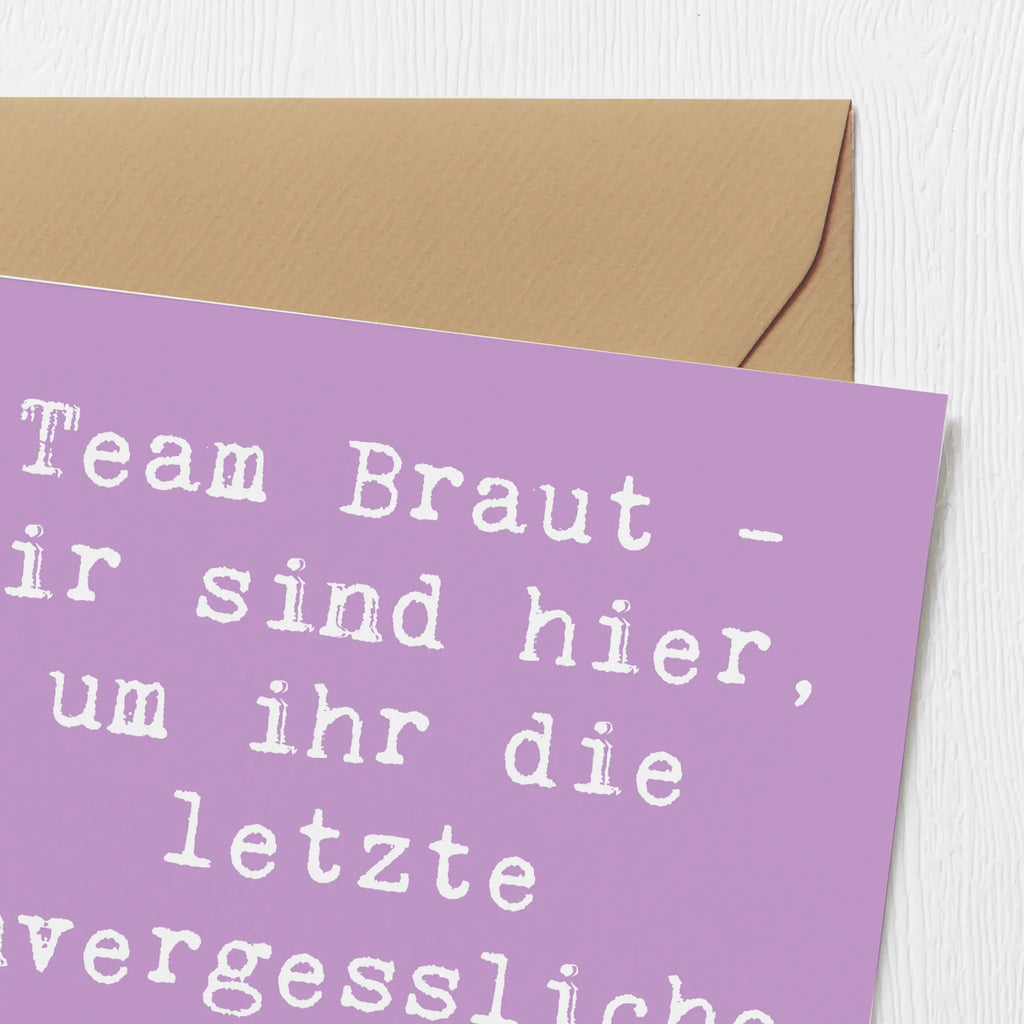 Deluxe Card Saying Team Braut - Wir sind hier, um ihr die letzte unvergessliche Nacht zu schenken! Karte, Klappkarte, Geburtstagskarte, Hochzeitskarte, Grußkarte, Einladungskarte, Hochwertige Klappkarte, Glückwunschkarte, Hochwertige Grußkarte, Hochzeit, Hochzeitsgeschenk, Ehe, Hochzeitsfeier, Trauung, Trauungsgeschenk, Verlobungsfeier, Verlobungsgeschenk, Hochzeitsgeschenkideen, Hochzeitsgeschenke für Brautpaar