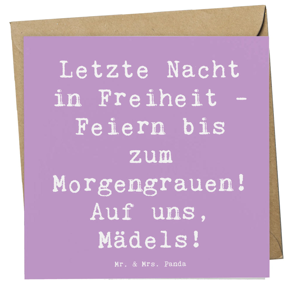 Deluxe Card Saying Letzte Nacht in Freiheit - Feiern bis zum Morgengrauen! Auf uns, Mädels! Grußkarte, Hochwertige Klappkarte, Karte, Hochwertige Grußkarte, Geburtstagskarte, Einladungskarte, Hochzeitskarte, Klappkarte, Glückwunschkarte, Hochzeit, Hochzeitsgeschenk, Ehe, Hochzeitsfeier, Trauung, Trauungsgeschenk, Verlobungsfeier, Verlobungsgeschenk, Hochzeitsgeschenkideen, Hochzeitsgeschenke für Brautpaar