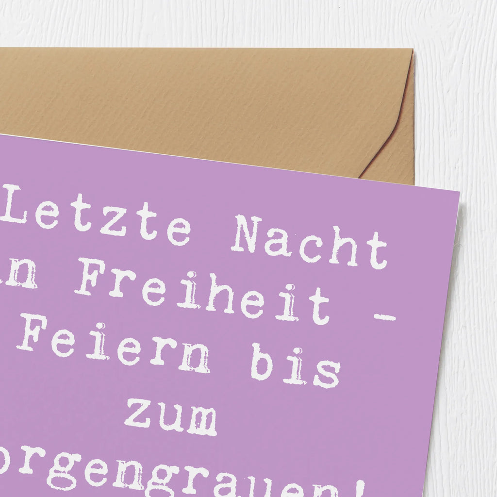 Deluxe Card Saying Letzte Nacht in Freiheit - Feiern bis zum Morgengrauen! Auf uns, Mädels! Grußkarte, Hochwertige Klappkarte, Karte, Hochwertige Grußkarte, Geburtstagskarte, Einladungskarte, Hochzeitskarte, Klappkarte, Glückwunschkarte, Hochzeit, Hochzeitsgeschenk, Ehe, Hochzeitsfeier, Trauung, Trauungsgeschenk, Verlobungsfeier, Verlobungsgeschenk, Hochzeitsgeschenkideen, Hochzeitsgeschenke für Brautpaar