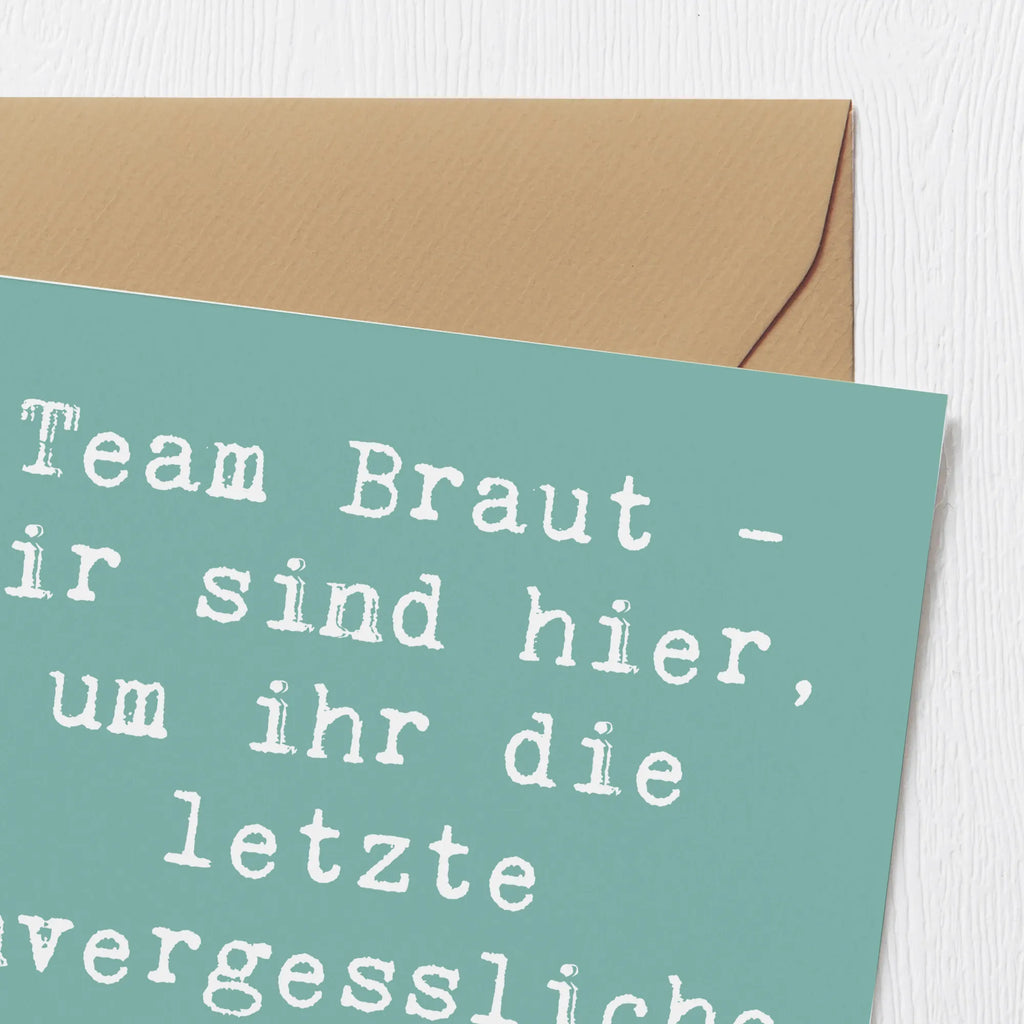 Deluxe Card Saying Team Braut - Wir sind hier, um ihr die letzte unvergessliche Nacht zu schenken! Karte, Klappkarte, Geburtstagskarte, Hochzeitskarte, Grußkarte, Einladungskarte, Hochwertige Klappkarte, Glückwunschkarte, Hochwertige Grußkarte, Hochzeit, Hochzeitsgeschenk, Ehe, Hochzeitsfeier, Trauung, Trauungsgeschenk, Verlobungsfeier, Verlobungsgeschenk, Hochzeitsgeschenkideen, Hochzeitsgeschenke für Brautpaar
