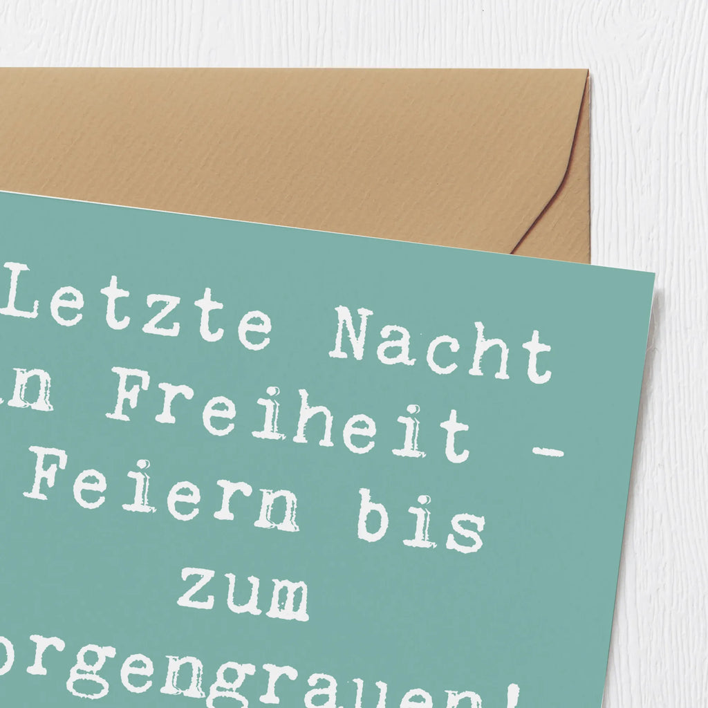 Deluxe Card Saying Letzte Nacht in Freiheit - Feiern bis zum Morgengrauen! Auf uns, Mädels! Grußkarte, Hochwertige Klappkarte, Karte, Hochwertige Grußkarte, Geburtstagskarte, Einladungskarte, Hochzeitskarte, Klappkarte, Glückwunschkarte, Hochzeit, Hochzeitsgeschenk, Ehe, Hochzeitsfeier, Trauung, Trauungsgeschenk, Verlobungsfeier, Verlobungsgeschenk, Hochzeitsgeschenkideen, Hochzeitsgeschenke für Brautpaar
