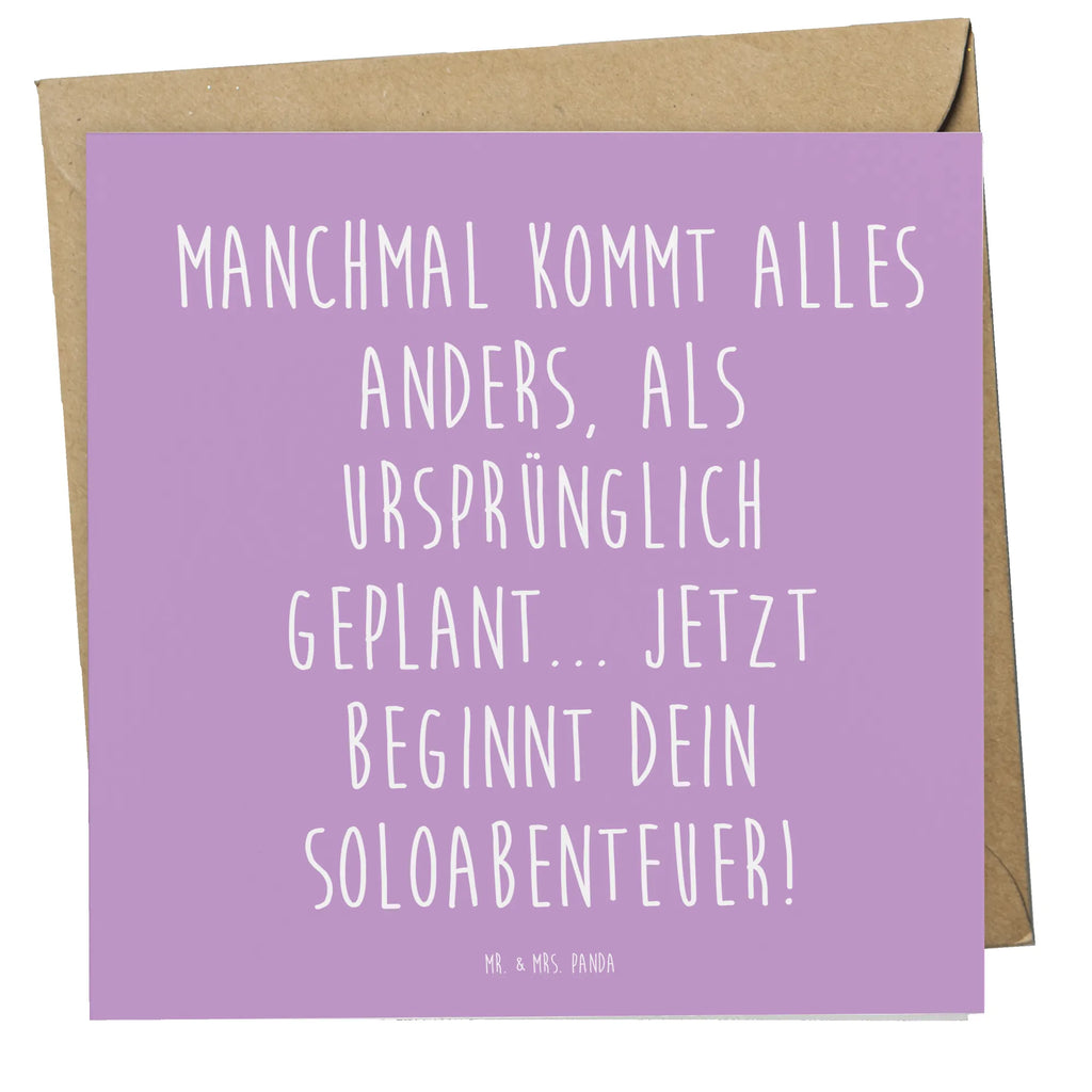 Deluxe Card Manchmal kommt alles anders, als ursprünglich geplant... Jetzt beginnt dein Soloabenteuer! Einladungskarte, Klappkarte, Karte, Geburtstagskarte, Hochwertige Klappkarte, Hochwertige Grußkarte, Glückwunschkarte, Hochzeitskarte, Grußkarte, Hochzeit, Hochzeitsgeschenk, Ehe, Hochzeitsfeier, Trauung, Trauungsgeschenk, Verlobungsfeier, Verlobungsgeschenk, Hochzeitsgeschenkideen, Hochzeitsgeschenke für Brautpaar