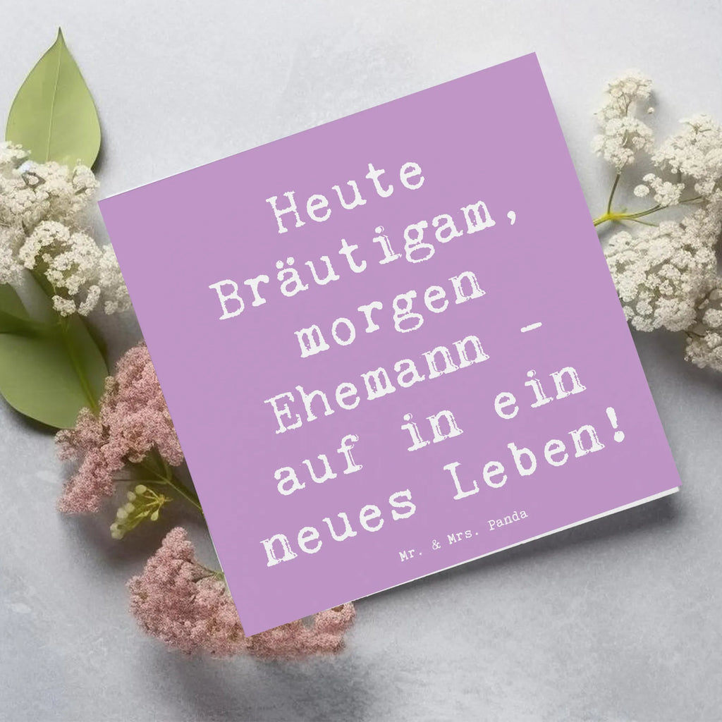 Deluxe Card Saying Heute Bräutigam, morgen Ehemann - auf in ein neues Leben! Klappkarte, Glückwunschkarte, Grußkarte, Geburtstagskarte, Karte, Hochzeitskarte, Hochwertige Klappkarte, Hochwertige Grußkarte, Einladungskarte, Hochzeit, Hochzeitsgeschenk, Ehe, Hochzeitsfeier, Trauung, Trauungsgeschenk, Verlobungsfeier, Verlobungsgeschenk, Hochzeitsgeschenkideen, Hochzeitsgeschenke für Brautpaar