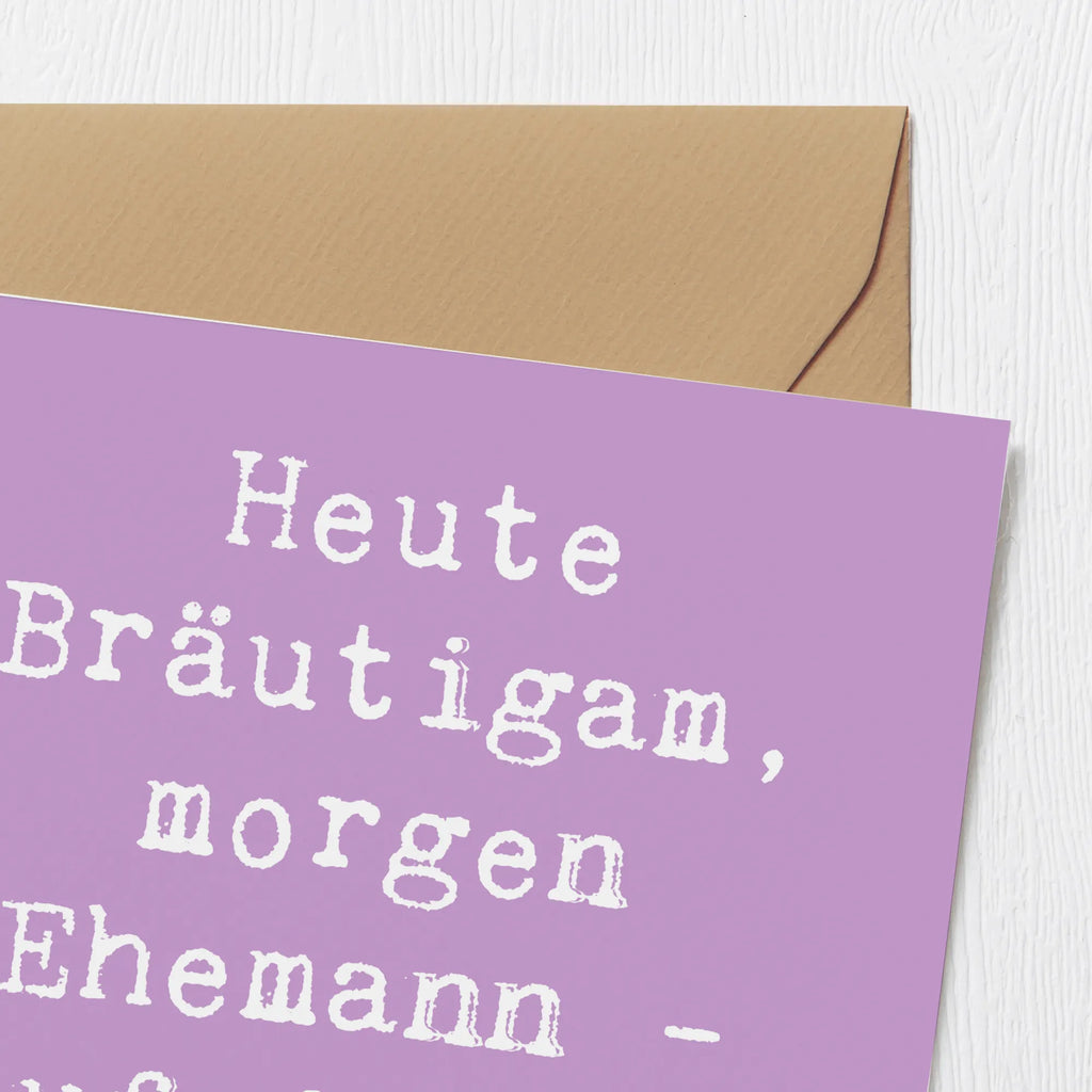 Deluxe Card Saying Heute Bräutigam, morgen Ehemann - auf in ein neues Leben! Klappkarte, Glückwunschkarte, Grußkarte, Geburtstagskarte, Karte, Hochzeitskarte, Hochwertige Klappkarte, Hochwertige Grußkarte, Einladungskarte, Hochzeit, Hochzeitsgeschenk, Ehe, Hochzeitsfeier, Trauung, Trauungsgeschenk, Verlobungsfeier, Verlobungsgeschenk, Hochzeitsgeschenkideen, Hochzeitsgeschenke für Brautpaar