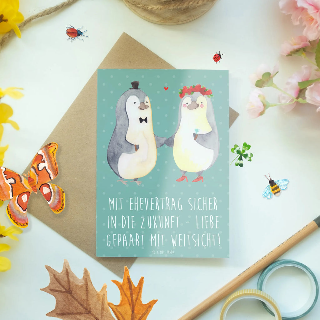 Greetings card Mit Ehevertrag sicher in die Zukunft - Liebe gepaart mit Weitsicht! Ansichtskarten, Karte, Grußkarte, Geburtstagskarte, Glückwunschkarte, Hochzeitskarte, Klappkarte, Einladungskarte, Hochzeit, Hochzeitsgeschenk, Ehe, Hochzeitsfeier, Trauung, Trauungsgeschenk, Verlobungsfeier, Verlobungsgeschenk, Hochzeitsgeschenkideen, Hochzeitsgeschenke für Brautpaar