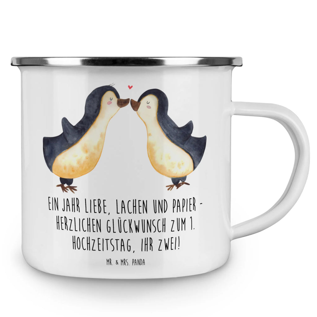 Enamel camping mug Ein Jahr Liebe, Lachen und Papier - Herzlichen Glückwunsch zum 1. Hochzeitstag, ihr Zwei! Teetasse, Campingbecher, Reisebecher, Metalltasse, blechbecher, Blechtasse, Pott, wanderbecher, Kaffeetasse, Emailletasse, Kaffeebecher, reisetasse, Emaille Becher, Tasse, wandertasse, Trinkbecher, becher emaille, Teebecher, metallbecher, Emaille Tasse, Campingtasse, emaillebecher, Tasse Emaille, Becher, Hochzeitsfeier, Ehe, Hochzeitskarte, Hochzeit, Hochzeitsgeschenke für Brautpaar, Hochzeitsgeschenkideen, Hochzeitsgeschenk, Verlobungsgeschenk, Verlobungsfeier, Trauungsgeschenk, Trauung