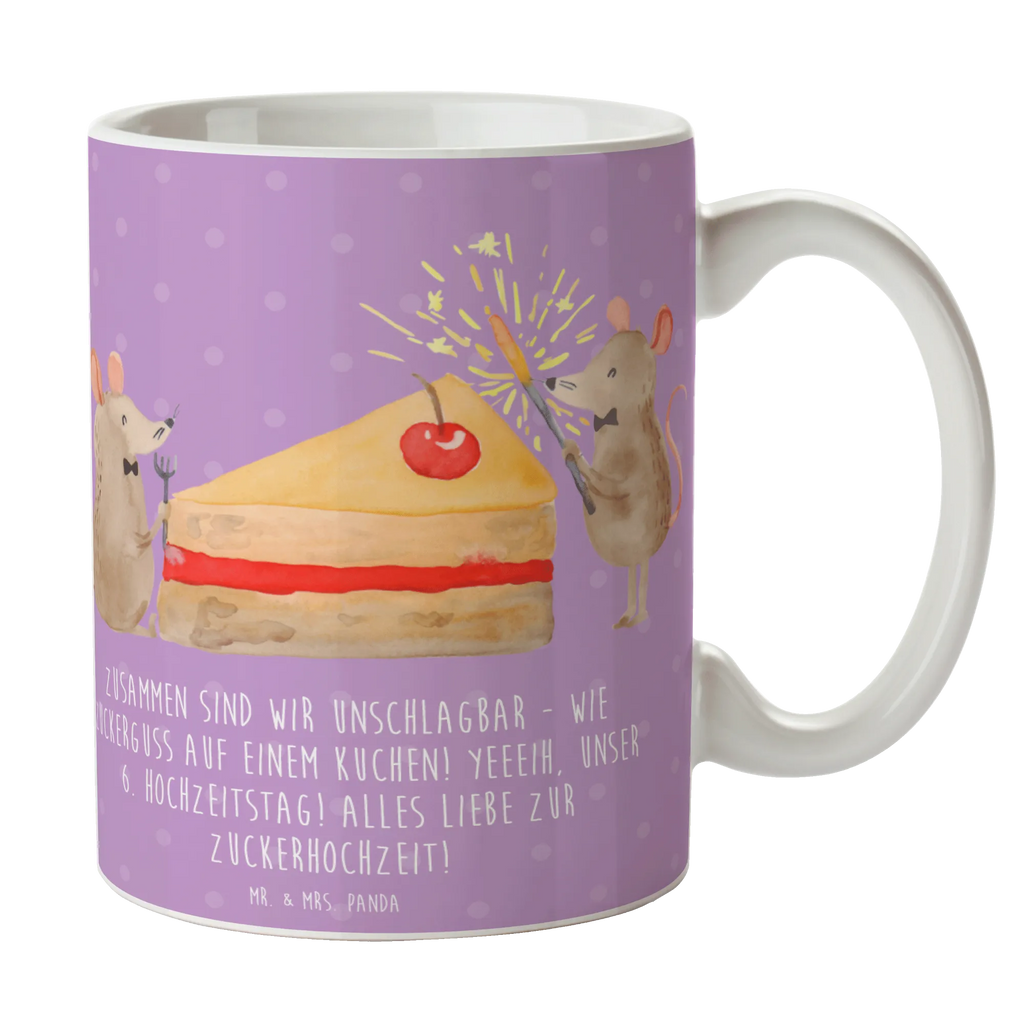 Tasse 6. Hochzeitstag Zuckerhochzeit Keramiktasse, Porzellantasse, Tasse, Tasse mit Motiven, Geschenktasse, Tasse mit Zitaten, Teetasse, Kaffeetasse, Bürotasse, Hochzeit, Hochzeitsgeschenk, Ehe, Hochzeitsfeier, Trauung, Trauungsgeschenk, Hochzeitskarte, Verlobungsfeier, Verlobungsgeschenk, Hochzeitsgeschenkideen, Hochzeitsgeschenke für Brautpaar