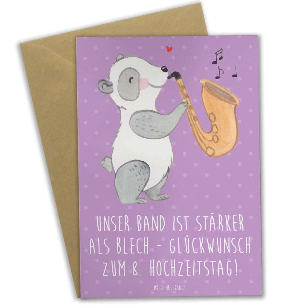 Greetings card Unser Band ist stärker als Blech - Glückwunsch zum 8. Hochzeitstag! Hochzeitskarte, Glückwunschkarte, Karte, Klappkarte, Grußkarte, Einladungskarte, Ansichtskarten, Geburtstagskarte, Hochzeit, Hochzeitsgeschenk, Ehe, Hochzeitsfeier, Trauung, Trauungsgeschenk, Verlobungsfeier, Verlobungsgeschenk, Hochzeitsgeschenkideen, Hochzeitsgeschenke für Brautpaar