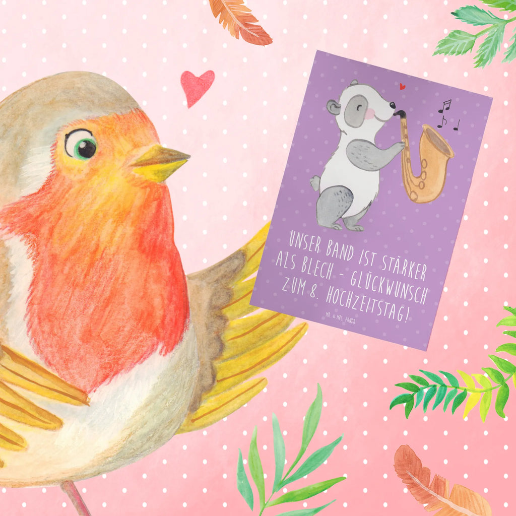 Greetings card Unser Band ist stärker als Blech - Glückwunsch zum 8. Hochzeitstag! Hochzeitskarte, Glückwunschkarte, Karte, Klappkarte, Grußkarte, Einladungskarte, Ansichtskarten, Geburtstagskarte, Hochzeit, Hochzeitsgeschenk, Ehe, Hochzeitsfeier, Trauung, Trauungsgeschenk, Verlobungsfeier, Verlobungsgeschenk, Hochzeitsgeschenkideen, Hochzeitsgeschenke für Brautpaar