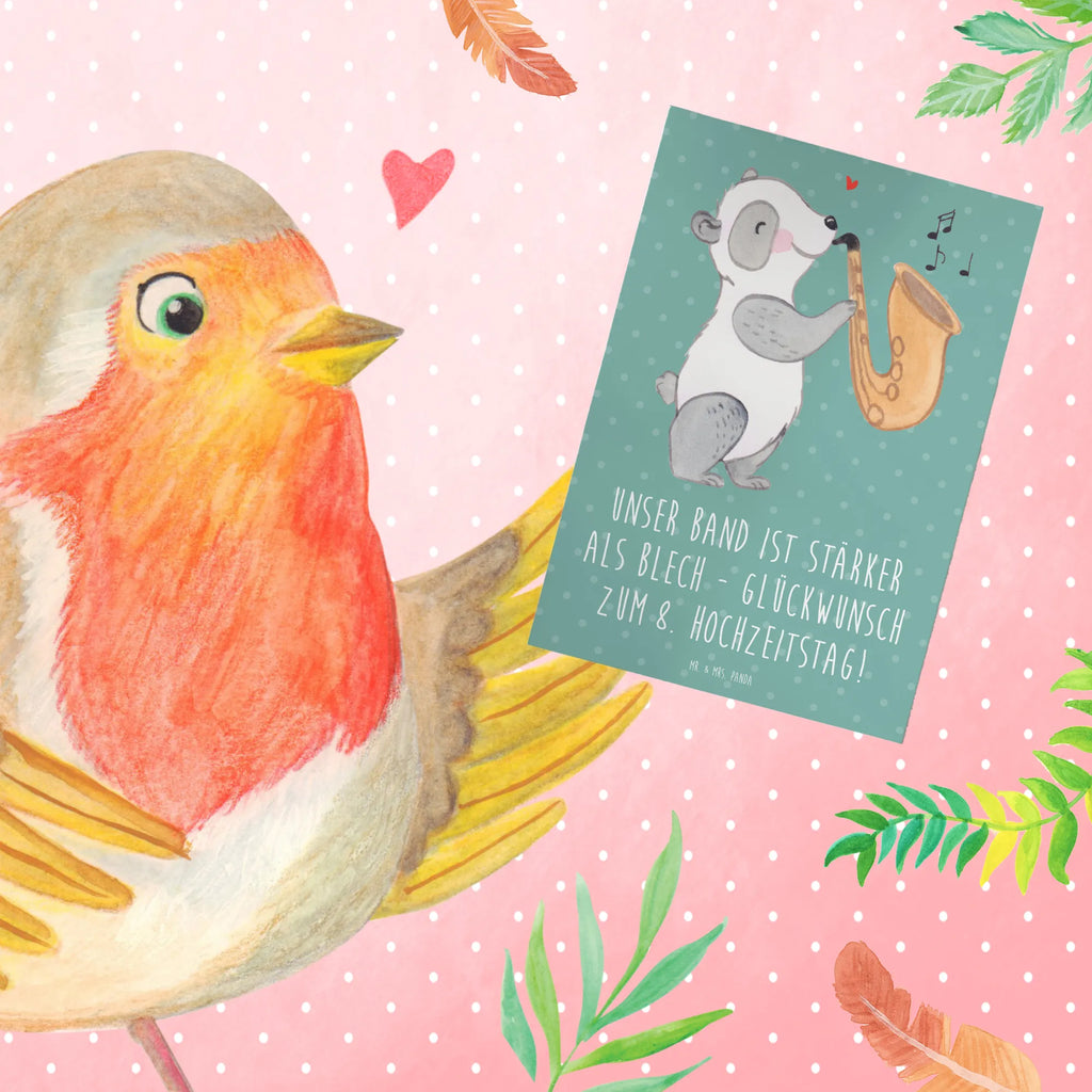 Greetings card Unser Band ist stärker als Blech - Glückwunsch zum 8. Hochzeitstag! Hochzeitskarte, Glückwunschkarte, Karte, Klappkarte, Grußkarte, Einladungskarte, Ansichtskarten, Geburtstagskarte, Hochzeit, Hochzeitsgeschenk, Ehe, Hochzeitsfeier, Trauung, Trauungsgeschenk, Verlobungsfeier, Verlobungsgeschenk, Hochzeitsgeschenkideen, Hochzeitsgeschenke für Brautpaar