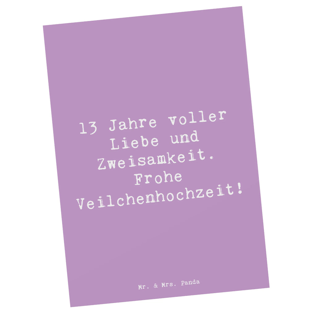 Postcard Saying 13 Jahre voller Liebe und Zweisamkeit. Frohe Veilchenhochzeit! Ansichtskarten, Karte, Einladung Geburtstag, Einladung, Postkarte, Einladungskarten Geburtstag, Dankeskarte, Einladungskarte, Geschenkkarte, Geburtstagskarte, Grußkarte, Ansichtskarte, Hochzeit, Hochzeitsgeschenk, Ehe, Hochzeitsfeier, Trauung, Trauungsgeschenk, Hochzeitskarte, Verlobungsfeier, Verlobungsgeschenk, Hochzeitsgeschenkideen, Hochzeitsgeschenke für Brautpaar