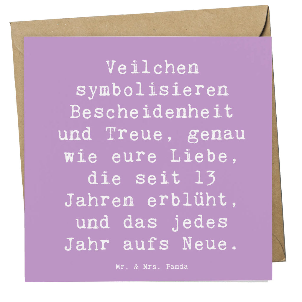 Deluxe Card Saying Veilchen symbolisieren Bescheidenheit und Treue, genau wie eure Liebe, die seit 13 Jahren erblüht, und das jedes Jahr aufs Neue. Karte, Hochwertige Klappkarte, Hochzeitskarte, Geburtstagskarte, Klappkarte, Glückwunschkarte, Einladungskarte, Hochwertige Grußkarte, Grußkarte, Hochzeit, Hochzeitsgeschenk, Ehe, Hochzeitsfeier, Trauung, Trauungsgeschenk, Verlobungsfeier, Verlobungsgeschenk, Hochzeitsgeschenkideen, Hochzeitsgeschenke für Brautpaar