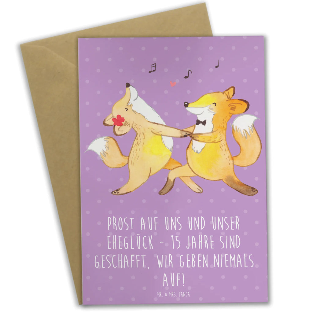 Greetings card Prost auf uns und unser Eheglück - 15 Jahre sind geschafft, wir geben niemals auf! Klappkarte, Karte, Ansichtskarten, Einladungskarte, Geburtstagskarte, Grußkarte, Hochzeitskarte, Glückwunschkarte, Hochzeit, Hochzeitsgeschenk, Ehe, Hochzeitsfeier, Trauung, Trauungsgeschenk, Verlobungsfeier, Verlobungsgeschenk, Hochzeitsgeschenkideen, Hochzeitsgeschenke für Brautpaar