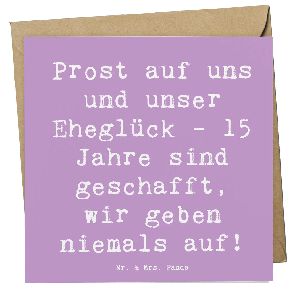 Deluxe Card Saying Prost auf uns und unser Eheglück - 15 Jahre sind geschafft, wir geben niemals auf! Grußkarte, Hochwertige Grußkarte, Hochwertige Klappkarte, Einladungskarte, Karte, Geburtstagskarte, Klappkarte, Glückwunschkarte, Hochzeitskarte, Hochzeit, Hochzeitsgeschenk, Ehe, Hochzeitsfeier, Trauung, Trauungsgeschenk, Verlobungsfeier, Verlobungsgeschenk, Hochzeitsgeschenkideen, Hochzeitsgeschenke für Brautpaar