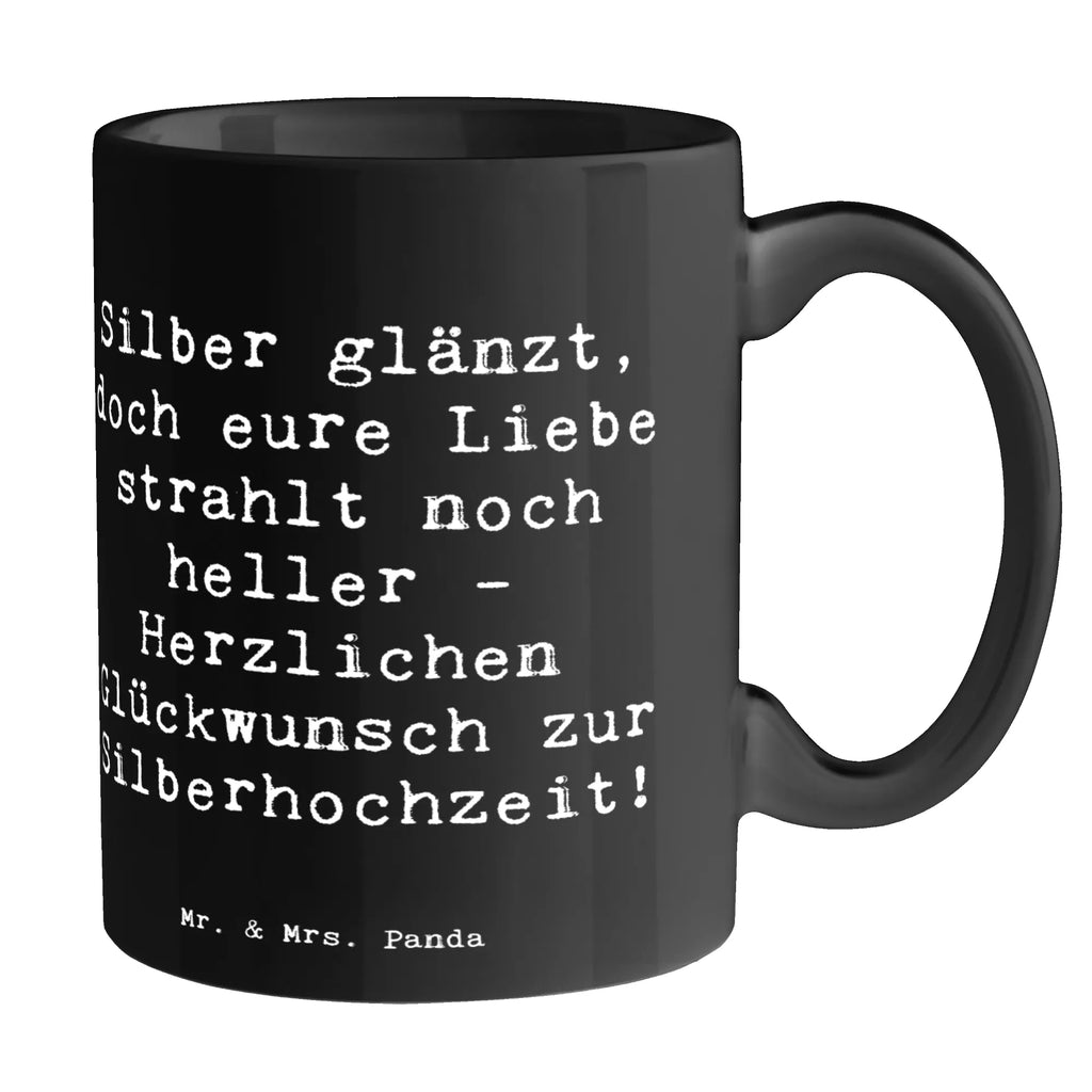Mug Saying Silber glänzt, doch eure Liebe strahlt noch heller - Herzlichen Glückwunsch zur Silberhochzeit! Teetasse, Porzellantasse, Keramiktasse, Tasse mit Motiven, Geschenktasse, Tasse mit Zitaten, Bürotasse, Kaffeetasse, Tasse, Hochzeit, Hochzeitsgeschenk, Ehe, Hochzeitsfeier, Trauung, Trauungsgeschenk, Hochzeitskarte, Verlobungsfeier, Verlobungsgeschenk, Hochzeitsgeschenkideen, Hochzeitsgeschenke für Brautpaar
