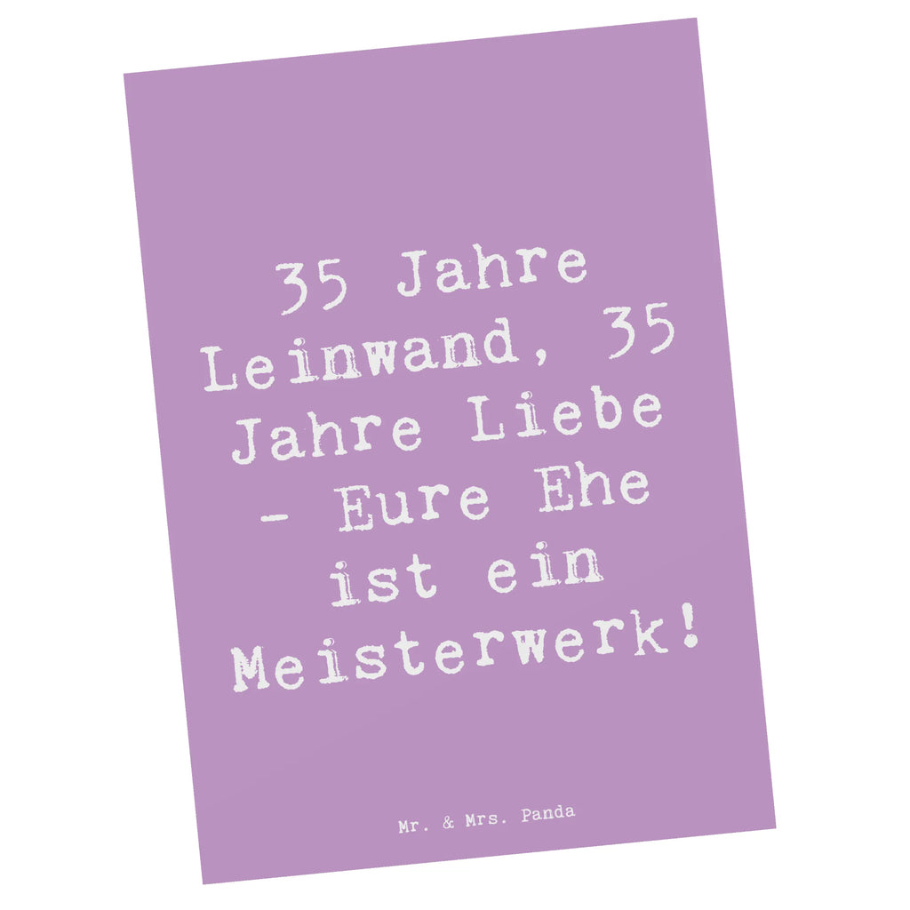 Postcard Saying 35 Jahre Leinwand, 35 Jahre Liebe - Eure Ehe ist ein Meisterwerk! Grußkarte, Ansichtskarten, Einladungskarte, Geburtstagskarte, Postkarte, Geschenkkarte, Dankeskarte, Einladung, Karte, Einladung Geburtstag, Einladungskarten Geburtstag, Ansichtskarte, Hochzeit, Hochzeitsgeschenk, Ehe, Hochzeitsfeier, Trauung, Trauungsgeschenk, Hochzeitskarte, Verlobungsfeier, Verlobungsgeschenk, Hochzeitsgeschenkideen, Hochzeitsgeschenke für Brautpaar