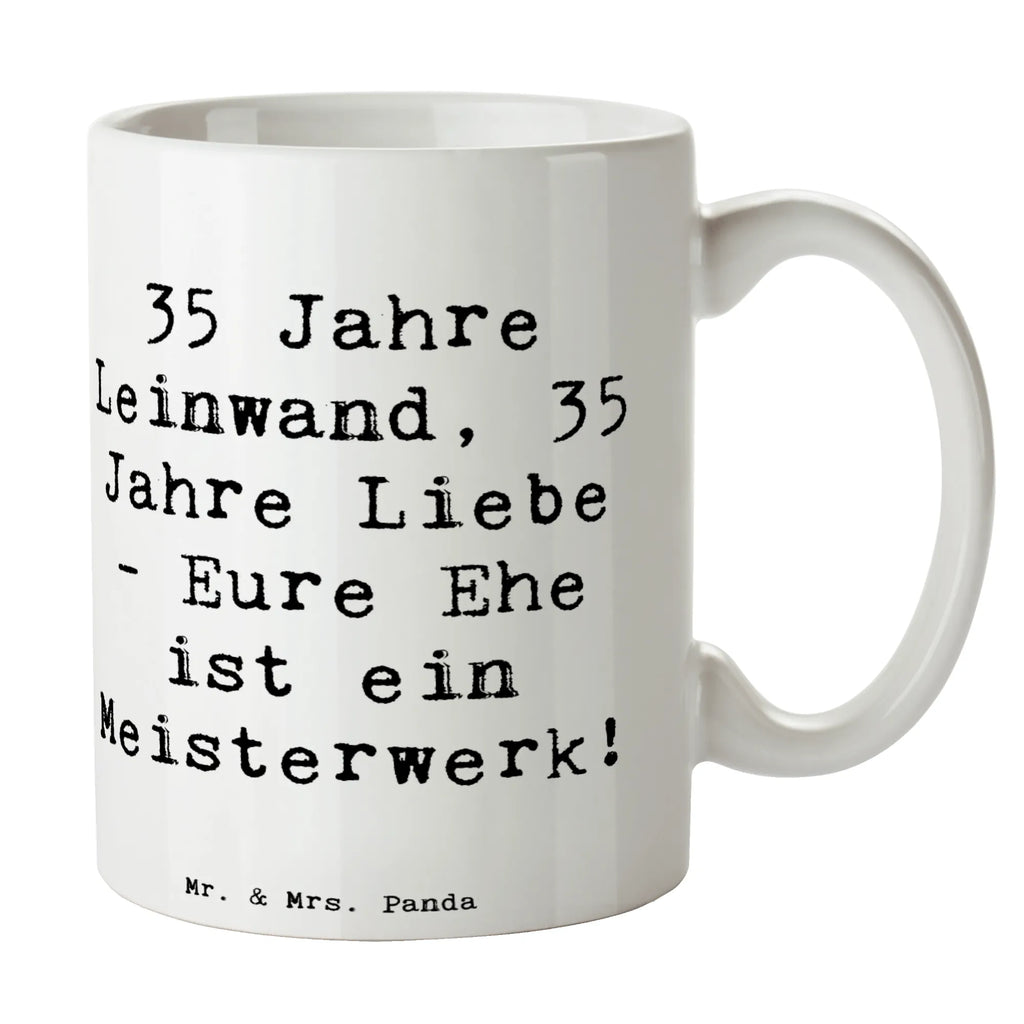 Mug Saying 35 Jahre Leinwand, 35 Jahre Liebe - Eure Ehe ist ein Meisterwerk! Kaffeetasse, Porzellantasse, Tasse mit Motiven, Teetasse, Bürotasse, Tasse mit Zitaten, Keramiktasse, Geschenktasse, Tasse, Hochzeit, Hochzeitsgeschenk, Ehe, Hochzeitsfeier, Trauung, Trauungsgeschenk, Hochzeitskarte, Verlobungsfeier, Verlobungsgeschenk, Hochzeitsgeschenkideen, Hochzeitsgeschenke für Brautpaar