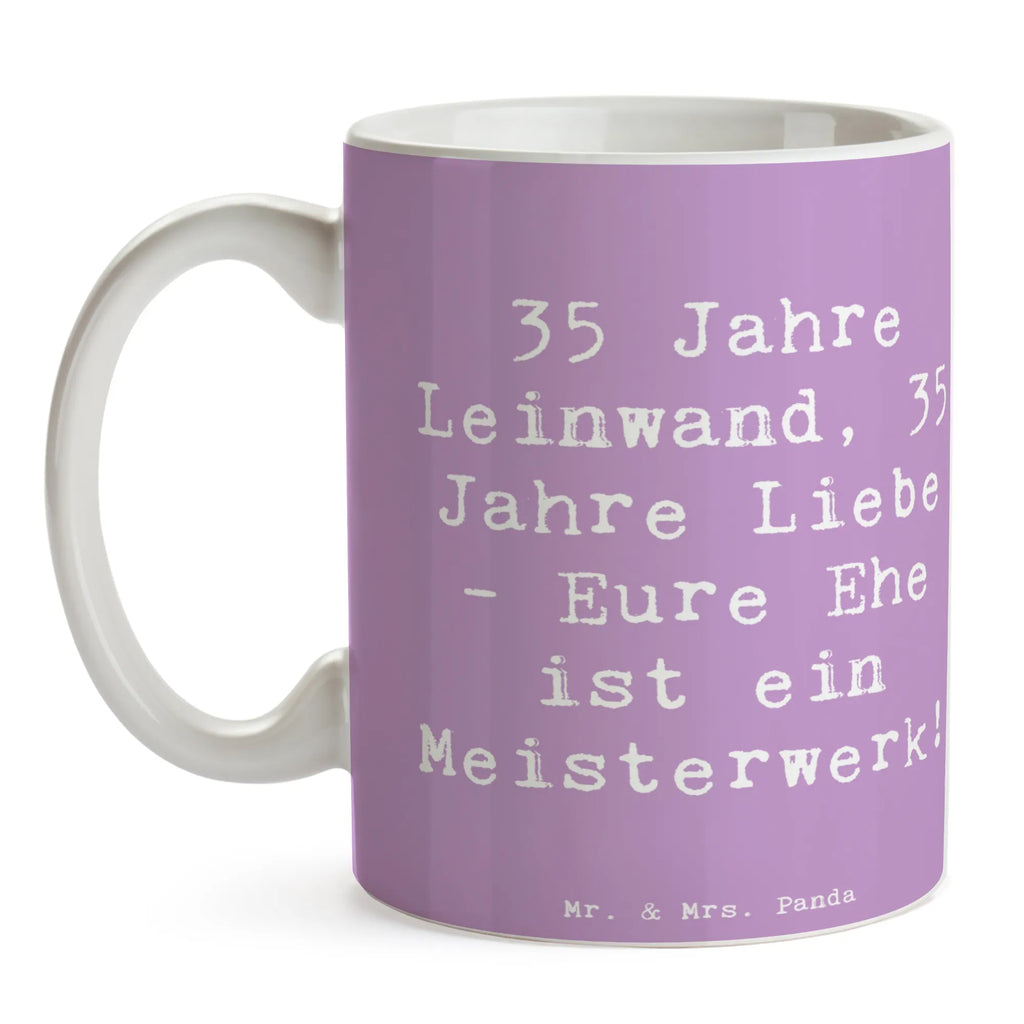 Mug Saying 35 Jahre Leinwand, 35 Jahre Liebe - Eure Ehe ist ein Meisterwerk! Kaffeetasse, Porzellantasse, Tasse mit Motiven, Teetasse, Bürotasse, Tasse mit Zitaten, Keramiktasse, Geschenktasse, Tasse, Hochzeit, Hochzeitsgeschenk, Ehe, Hochzeitsfeier, Trauung, Trauungsgeschenk, Hochzeitskarte, Verlobungsfeier, Verlobungsgeschenk, Hochzeitsgeschenkideen, Hochzeitsgeschenke für Brautpaar
