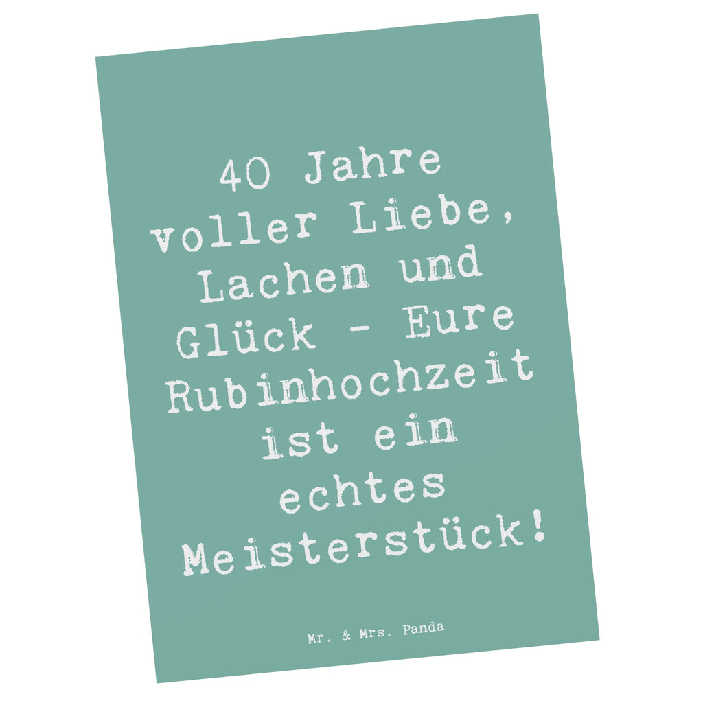 Postcard Saying 40 Jahre voller Liebe, Lachen und Glück - Eure Rubinhochzeit ist ein echtes Meisterstück! Postkarte, Karte, Geschenkkarte, Grußkarte, Einladung, Ansichtskarte, Geburtstagskarte, Einladungskarte, Dankeskarte, Ansichtskarten, Einladung Geburtstag, Einladungskarten Geburtstag, Hochzeit, Hochzeitsgeschenk, Ehe, Hochzeitsfeier, Trauung, Trauungsgeschenk, Hochzeitskarte, Verlobungsfeier, Verlobungsgeschenk, Hochzeitsgeschenkideen, Hochzeitsgeschenke für Brautpaar