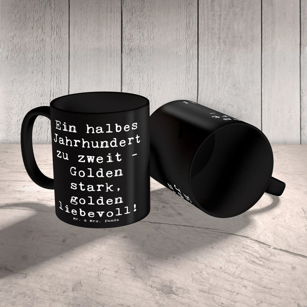 Mug Saying Ein halbes Jahrhundert zu zweit - Golden stark, golden liebevoll! Sprüchetasse, Mug, Frühstückstasse, heißgetränkebecher, haferl, schöne tasse, tasse für kaffee, Kaffeetasse, Dekotasse, Kaffeepott, Motivtasse, Bürobecher, Henkelbecher, kaffeebecher bedruckt, Bedruckte Tasse, Henkeltasse, Keramiktasse, Kakaotasse, Kaffeebecher, tasse für büro, Coffee Mug, Tasse, Designtasse, Bürotasse, milchkaffeetasse, statement tasse, Geschenktasse, design tasse, kaffeebecher keramik, Tasse mit Motiv, Trinkbecher, Tasse mit Spruch, Frühstücksbecher, hochwertige tasse, Teetasse, Teebecher, Pott, Teepott, kaffeetasse keramik, kaffeetasse bedruckt, Becher, Keramikbecher, Trinktasse, Hochzeitsgeschenk, Hochzeit, Trauungsgeschenk, Hochzeitsgeschenke für Brautpaar, Hochzeitsgeschenkideen, Hochzeitsfeier, Verlobungsfeier, Hochzeitskarte, Verlobungsgeschenk, Trauung, Ehe
