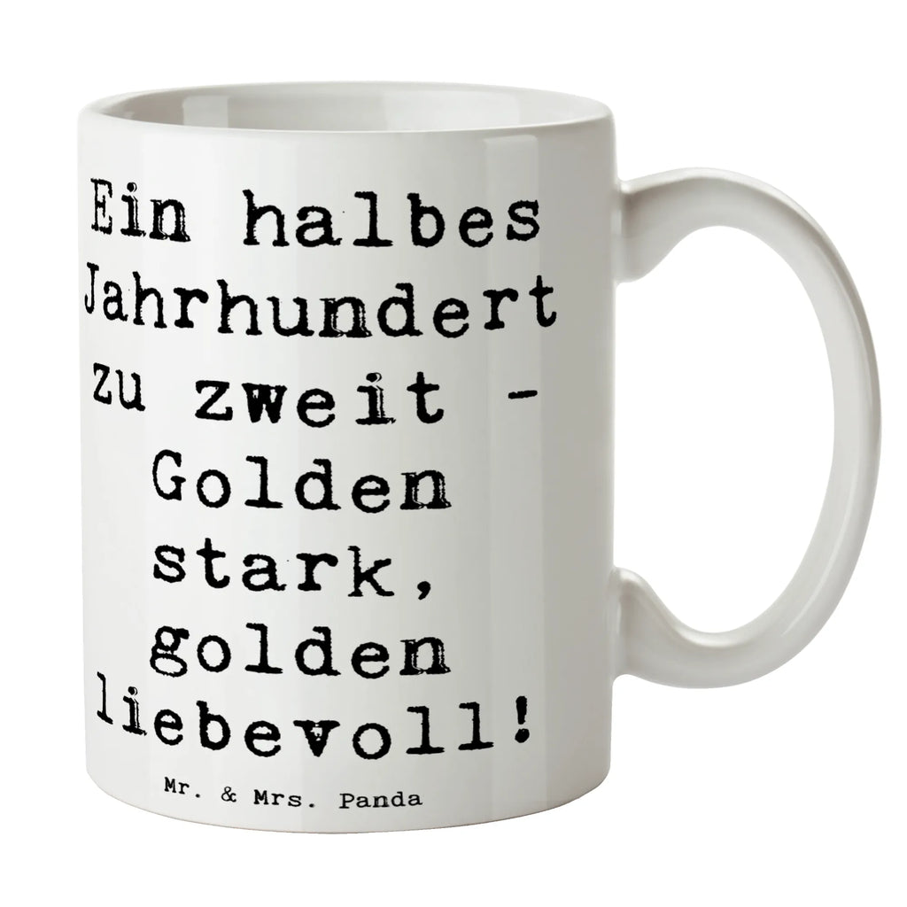 Mug Saying Ein halbes Jahrhundert zu zweit - Golden stark, golden liebevoll! Sprüchetasse, Mug, Frühstückstasse, heißgetränkebecher, haferl, schöne tasse, tasse für kaffee, Kaffeetasse, Dekotasse, Kaffeepott, Motivtasse, Bürobecher, Henkelbecher, kaffeebecher bedruckt, Bedruckte Tasse, Henkeltasse, Keramiktasse, Kakaotasse, Kaffeebecher, tasse für büro, Coffee Mug, Tasse, Designtasse, Bürotasse, milchkaffeetasse, statement tasse, Geschenktasse, design tasse, kaffeebecher keramik, Tasse mit Motiv, Trinkbecher, Tasse mit Spruch, Frühstücksbecher, hochwertige tasse, Teetasse, Teebecher, Pott, Teepott, kaffeetasse keramik, kaffeetasse bedruckt, Becher, Keramikbecher, Trinktasse, Hochzeitsgeschenk, Hochzeit, Trauungsgeschenk, Hochzeitsgeschenke für Brautpaar, Hochzeitsgeschenkideen, Hochzeitsfeier, Verlobungsfeier, Hochzeitskarte, Verlobungsgeschenk, Trauung, Ehe