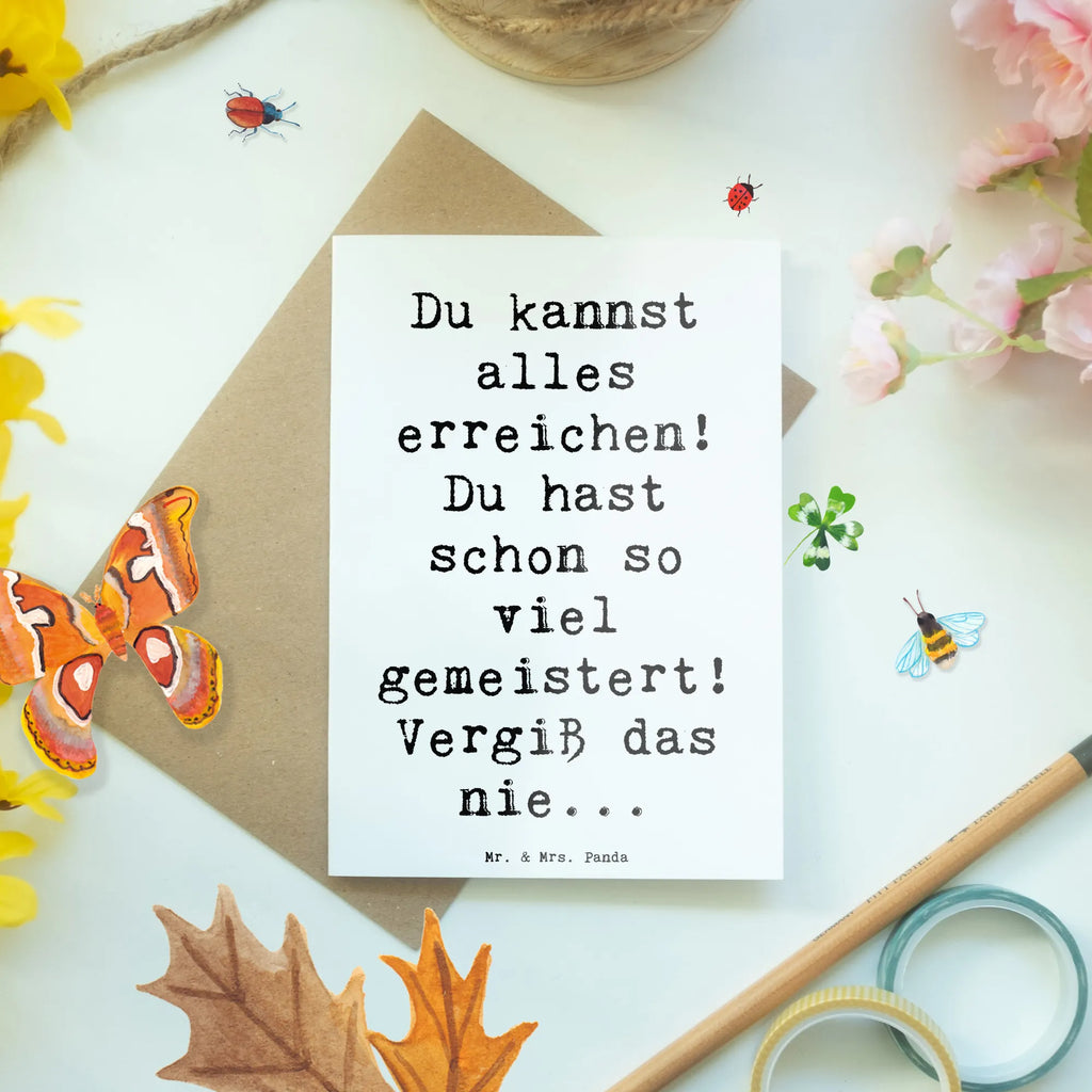Greetings card Saying Du kannst alles erreichen! Du hast schon so viel gemeistert! Vergiß das nie... Grußkarte, Geburtstagskarte, Klappkarte, Glückwunschkarte, Einladungskarte, Karte, Hochzeitskarte, Ansichtskarten