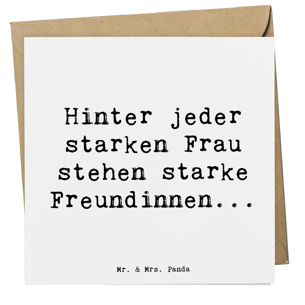 Deluxe Card Saying Hinter jeder starken Frau stehen starke Freundinnen... Hochwertige Klappkarte, Klappkarte, Geburtstagskarte, Hochwertige Grußkarte, Karte, Grußkarte, Glückwunschkarte, Hochzeitskarte, Einladungskarte, sprüche, zitate, spruch kollektion, inspiration, motivation, lebensweisheiten, geschenkideen, wanddeko, wohnaccessoires, sprüche sammlung, schöne sprüche, glück, liebe, freude, lächeln, alltag verschönern, nachhaltige geschenke, dekoration, kreativ, einzigartig, shopify, mr and mrs panda