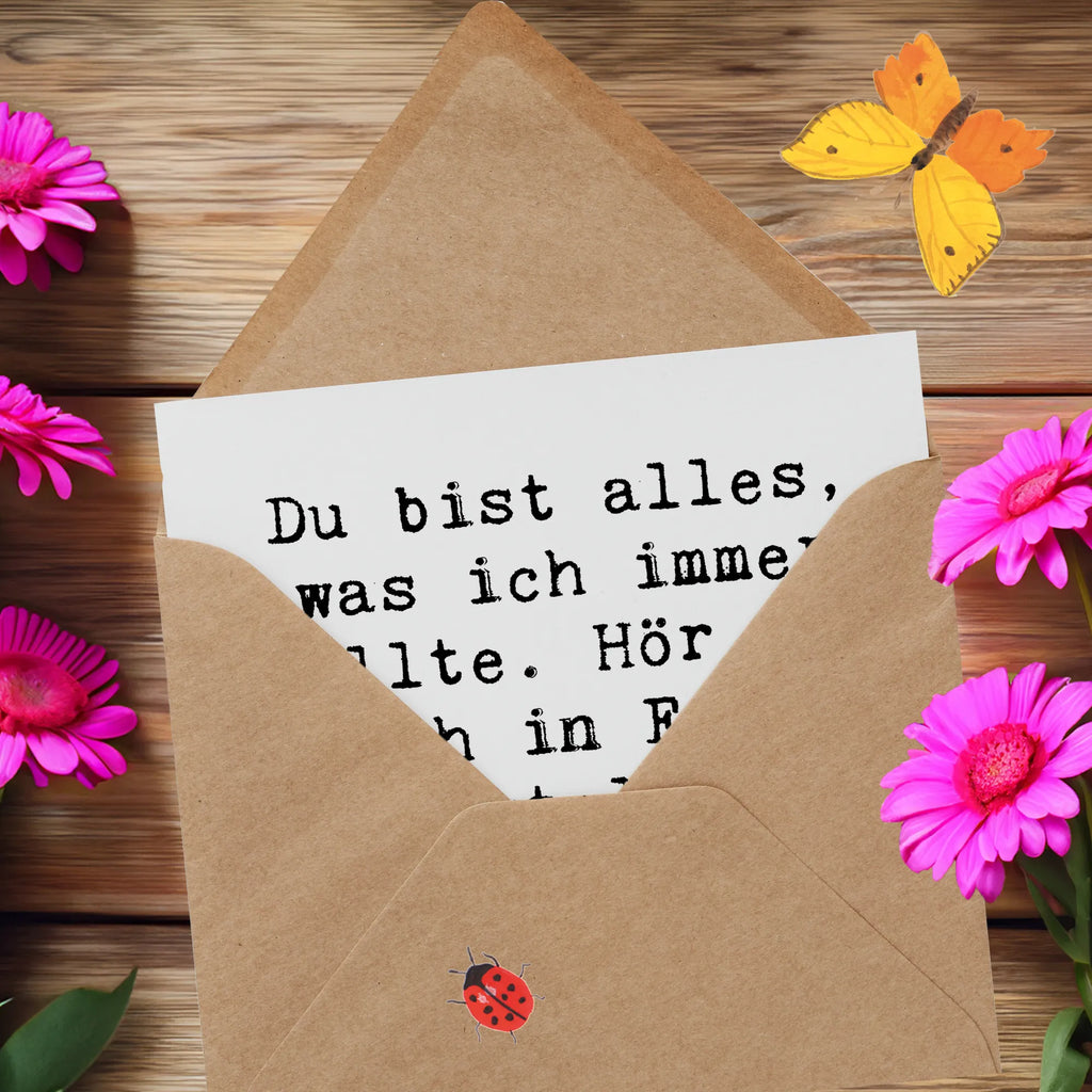 Deluxe Card Saying Du bist alles, was ich immer wollte. Hör auf dich in Frage zu stellen! Liebe Grüße, das Universum Karte, Hochwertige Klappkarte, Grußkarte, Klappkarte, Einladungskarte, Geburtstagskarte, Hochzeitskarte, Glückwunschkarte, Hochwertige Grußkarte