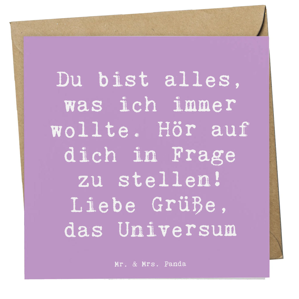 Deluxe Card Saying Du bist alles, was ich immer wollte. Hör auf dich in Frage zu stellen! Liebe Grüße, das Universum Karte, Hochwertige Klappkarte, Grußkarte, Klappkarte, Einladungskarte, Geburtstagskarte, Hochzeitskarte, Glückwunschkarte, Hochwertige Grußkarte