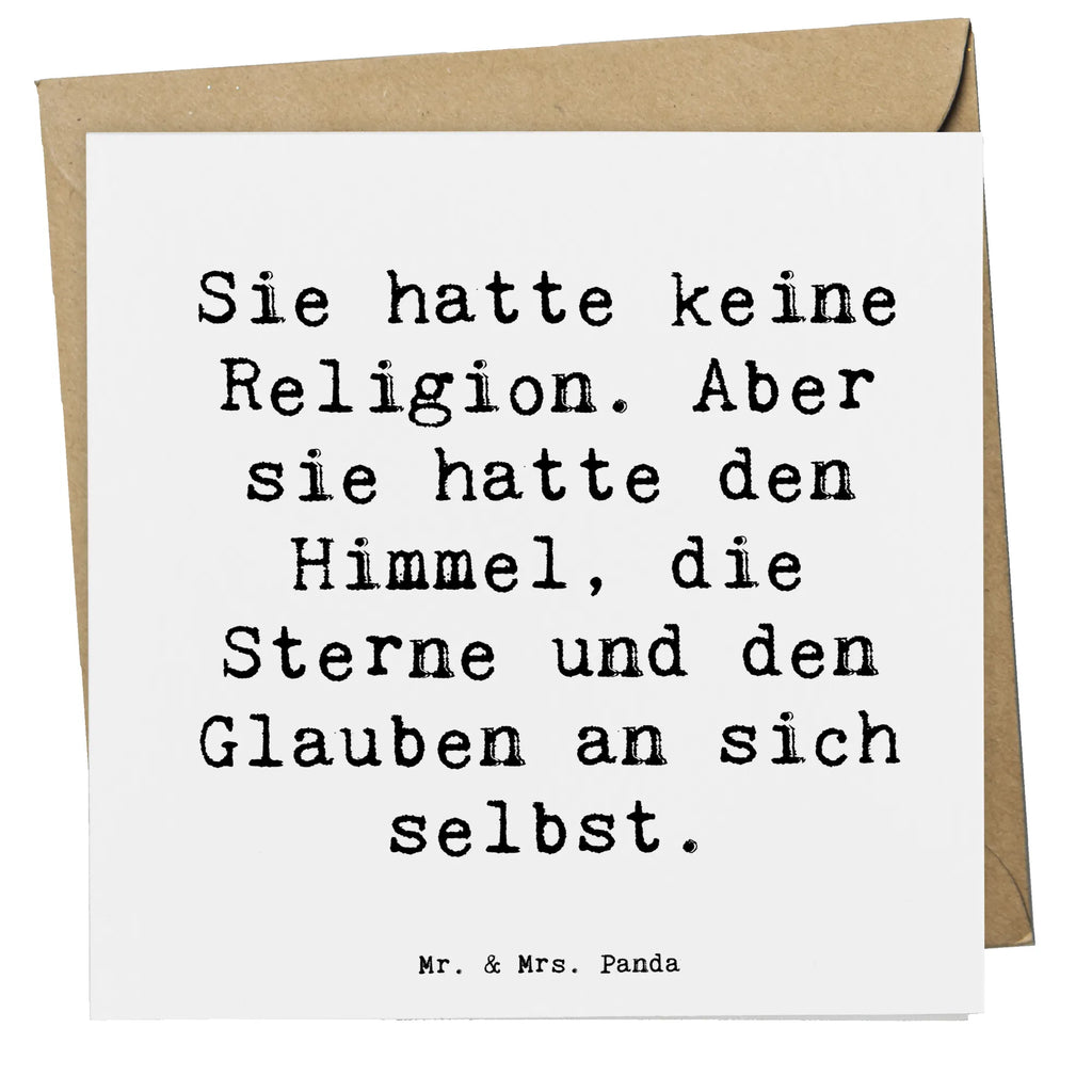 Deluxe Card Saying Sie hatte keine Religion. Aber sie hatte den Himmel, die Sterne und den Glauben an sich selbst. Karte, Hochwertige Grußkarte, Klappkarte, Grußkarte, Hochwertige Klappkarte, Glückwunschkarte, Hochzeitskarte, Einladungskarte, Geburtstagskarte