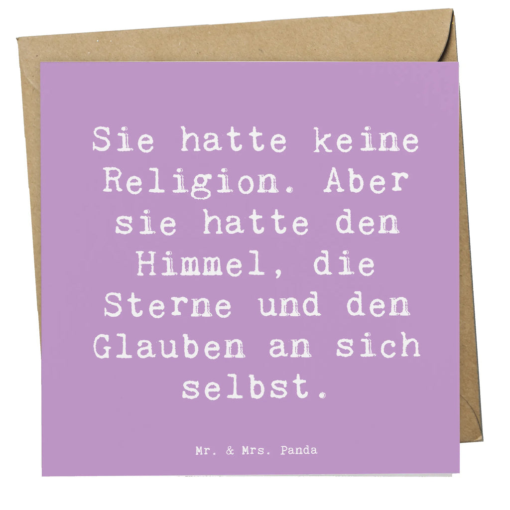 Deluxe Card Saying Sie hatte keine Religion. Aber sie hatte den Himmel, die Sterne und den Glauben an sich selbst. Karte, Hochwertige Grußkarte, Klappkarte, Grußkarte, Hochwertige Klappkarte, Glückwunschkarte, Hochzeitskarte, Einladungskarte, Geburtstagskarte