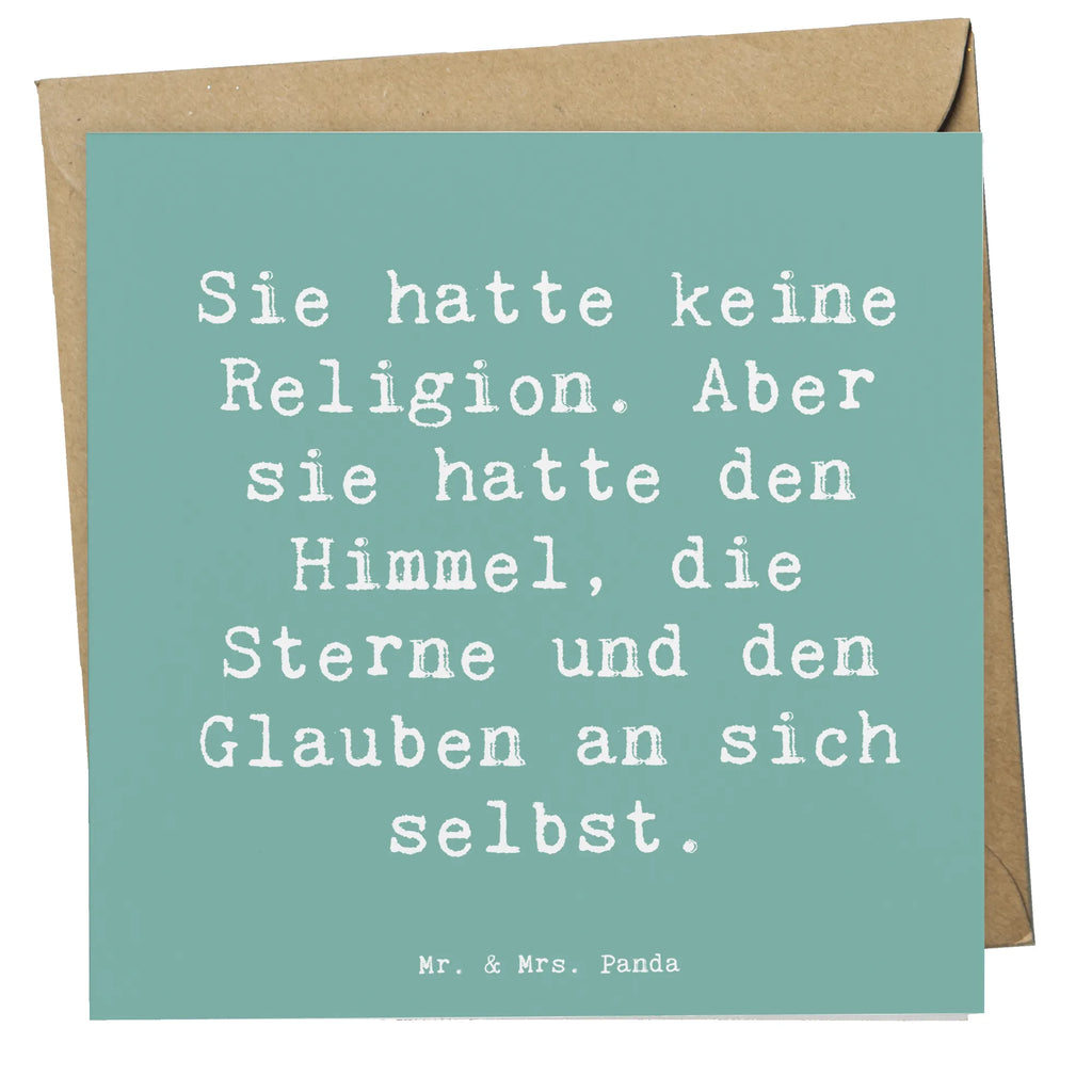 Deluxe Card Saying Sie hatte keine Religion. Aber sie hatte den Himmel, die Sterne und den Glauben an sich selbst. Karte, Hochwertige Grußkarte, Klappkarte, Grußkarte, Hochwertige Klappkarte, Glückwunschkarte, Hochzeitskarte, Einladungskarte, Geburtstagskarte