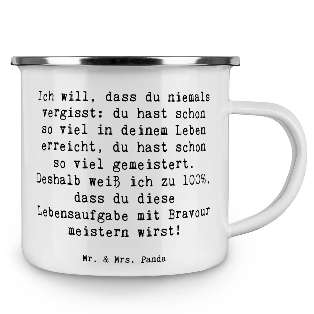 Enamel camping mug Saying Ich will, dass du niemals vergisst: du hast schon so viel in deinem Leben erreicht, du hast schon so viel gemeistert. Deshalb weiß ich zu 100%, dass du diese Lebensaufgabe mit Bravour meistern wirst! Camping Tassen, Camping Tasse Emaille, Trinkbecher, Camping Tasse Metall, Metall Tasse, Kaffee Blechtasse, Emaille Tasse, Edelstahl Trinkbecher, Emaille Campingbecher, Emaille Becher Camping, Camping Tassen Emaille, Outdoor Tasse, Emaille Tassen, Blechtasse, Emaille Trinkbecher, Emailletasse, Emaille Becher, Metalltasse, Emaille Tasse Camping, Campingtasse, Camping Becher Edelstahl, Outdoor Becher, Campingbecher, Blechtasse Outdoor, Metalltasse für Camping, Campingtassen, Tasse Emaille, Camping Becher, Blechtassen, Tasse Camping