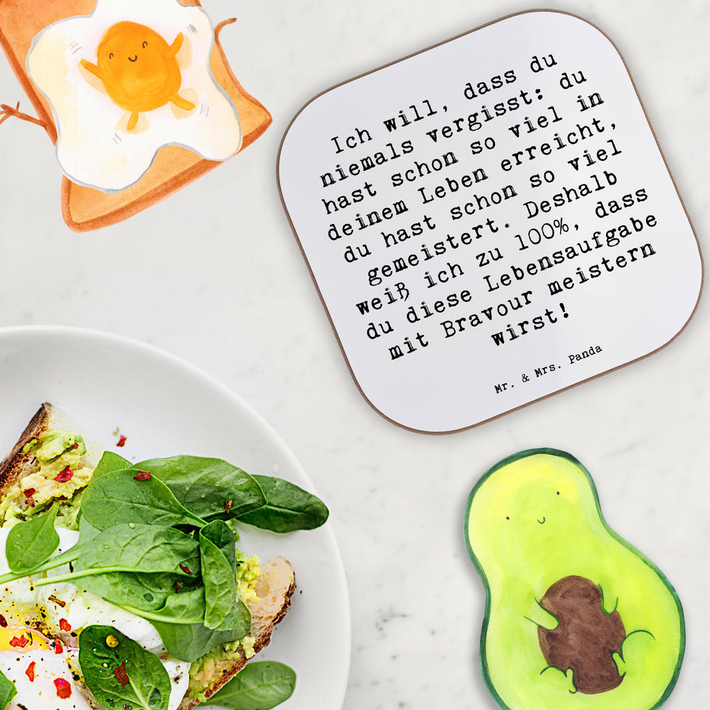 Square coaster Saying Ich will, dass du niemals vergisst: du hast schon so viel in deinem Leben erreicht, du hast schon so viel gemeistert. Deshalb weiß ich zu 100%, dass du diese Lebensaufgabe mit Bravour meistern wirst! Untersetzer, Getränkeuntersetzer, Untersetzer Gläser, Untersetzer Design, Untersetzer Holz, Holzuntersetzer, Glasuntersetzer, Korkuntersetzer, Untersetzer für Gläser, Bierdeckel, Tassen Untersetzer, Untersetzer aus Holz