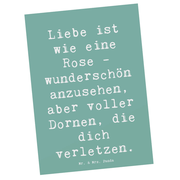 Postkarte Spruch Rose Herzschmerz