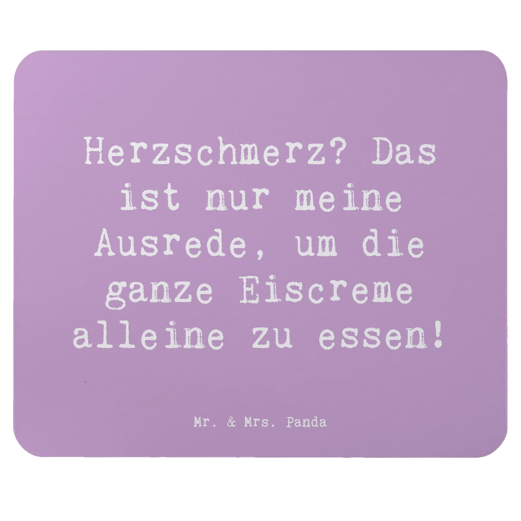 Mouse mat Saying Herzschmerz? Das ist nur meine Ausrede, um die ganze Eiscreme alleine zu essen! Einzigartiges Mauspad, Designer Mauspad, Mausunterlage, PC Zubehör, Mousepad, Arbeitszimmer, Mauspad, Mauspad Büro, Büroausstattung, Computer zubehör