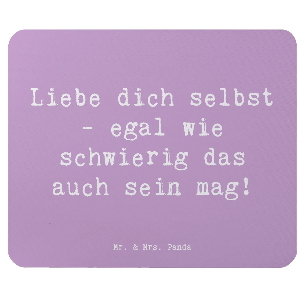 Mouse mat Saying Liebe dich selbst - egal wie schwierig das auch sein mag! Mausunterlage, Mauspad, Designer Mauspad, Arbeitszimmer, Mousepad, PC Zubehör, Mauspad Büro, Büroausstattung, Einzigartiges Mauspad, Computer zubehör