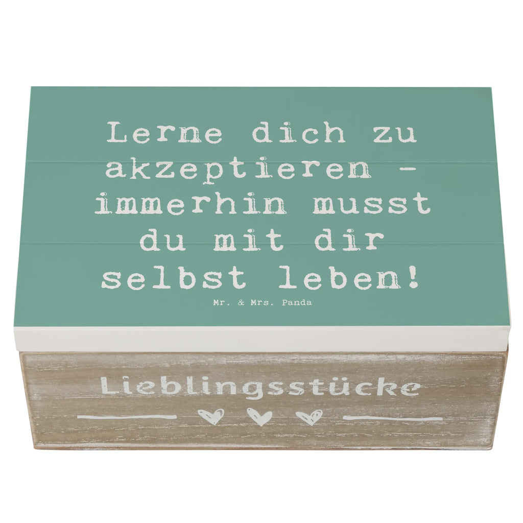 Holzkiste Spruch Selbstakzeptanz Lernen Erinnerungskiste, Erinnerungsbox, Schatzkiste, Kiste, Truhe, Holzkiste, Aufbewahrungsbox, XXL, Geschenkbox, Schatulle, Dekokiste, Geschenkdose