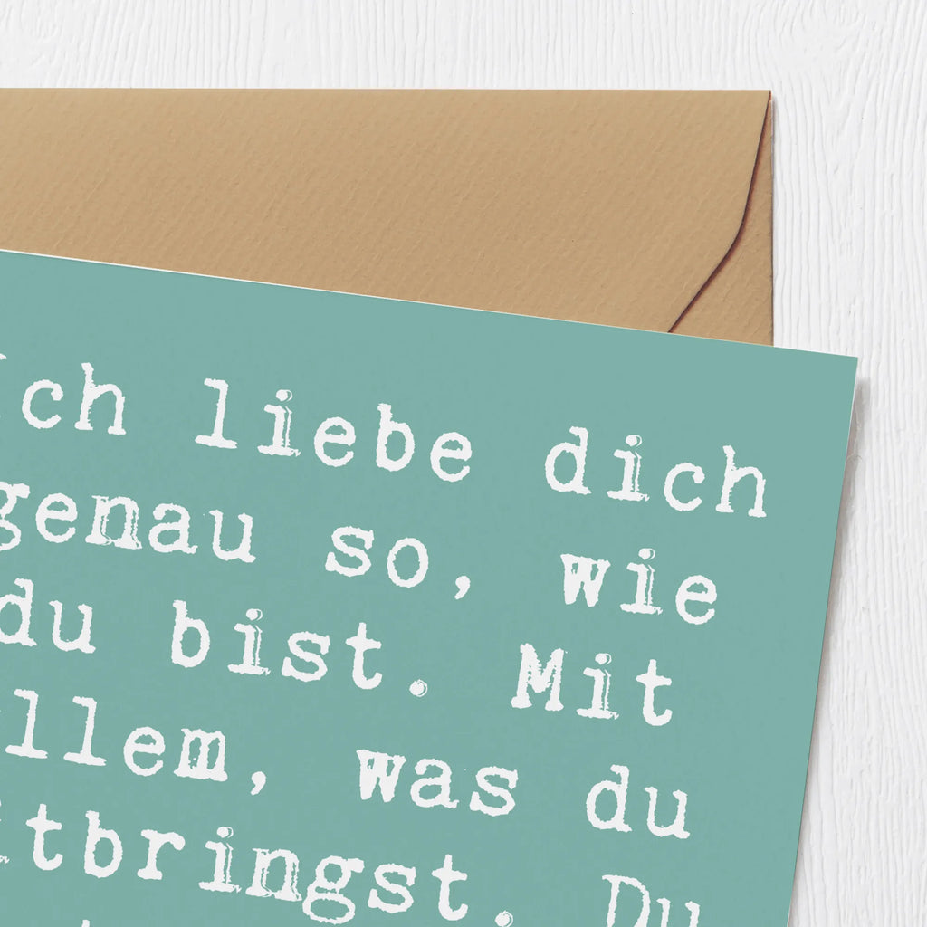 Deluxe Card Saying Ich liebe dich genau so, wie du bist. Mit allem, was du mitbringst. Du bist unfassbar sexy! Glückwunschkarte, Karte, Einladungskarte, Hochzeitskarte, Hochwertige Klappkarte, Klappkarte, Grußkarte, Hochwertige Grußkarte, Geburtstagskarte