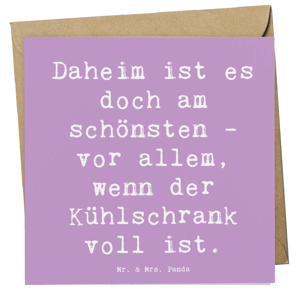 Deluxe Card Saying Daheim ist es doch am schönsten - vor allem, wenn der Kühlschrank voll ist. Hochzeitskarte, Geburtstagskarte, Klappkarte, Glückwunschkarte, Hochwertige Grußkarte, Einladungskarte, Karte, Grußkarte, Hochwertige Klappkarte