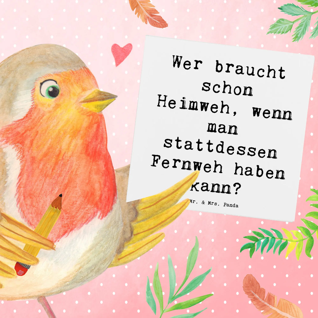 Deluxe Karte Spruch Heimweh oder Fernweh Karte, Hochzeitskarte, Geburtstagskarte, Klappkarte, Einladungskarte, Grußkarte, Hochwertige Grußkarte, Glückwunschkarte, Hochwertige Klappkarte