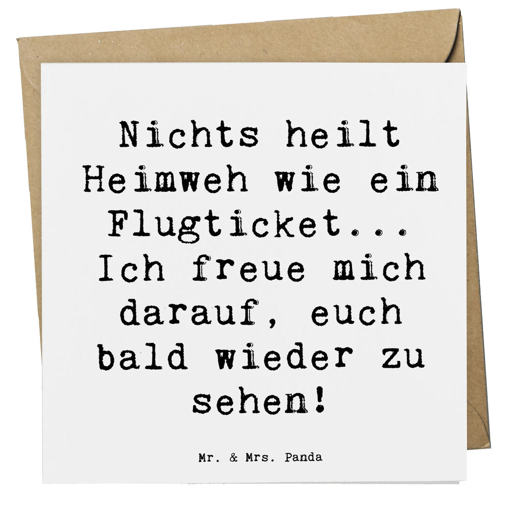 Deluxe Card Saying Nichts heilt Heimweh wie ein Flugticket... Ich freue mich darauf, euch bald wieder zu sehen! Hochzeitskarte, Hochwertige Grußkarte, Einladungskarte, Geburtstagskarte, Grußkarte, Klappkarte, Glückwunschkarte, Karte, Hochwertige Klappkarte